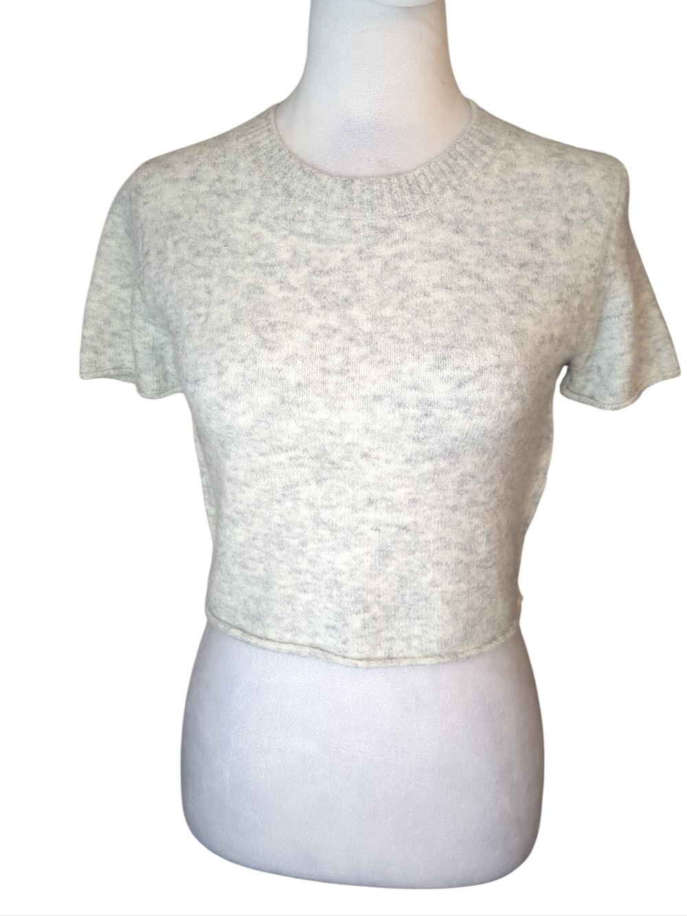 Olivaceous Franny Top Soft Cream Short Sleeve Crop Knit Top Size S